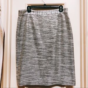 Kate Spade Pencil Skirt Silver Tweed 10